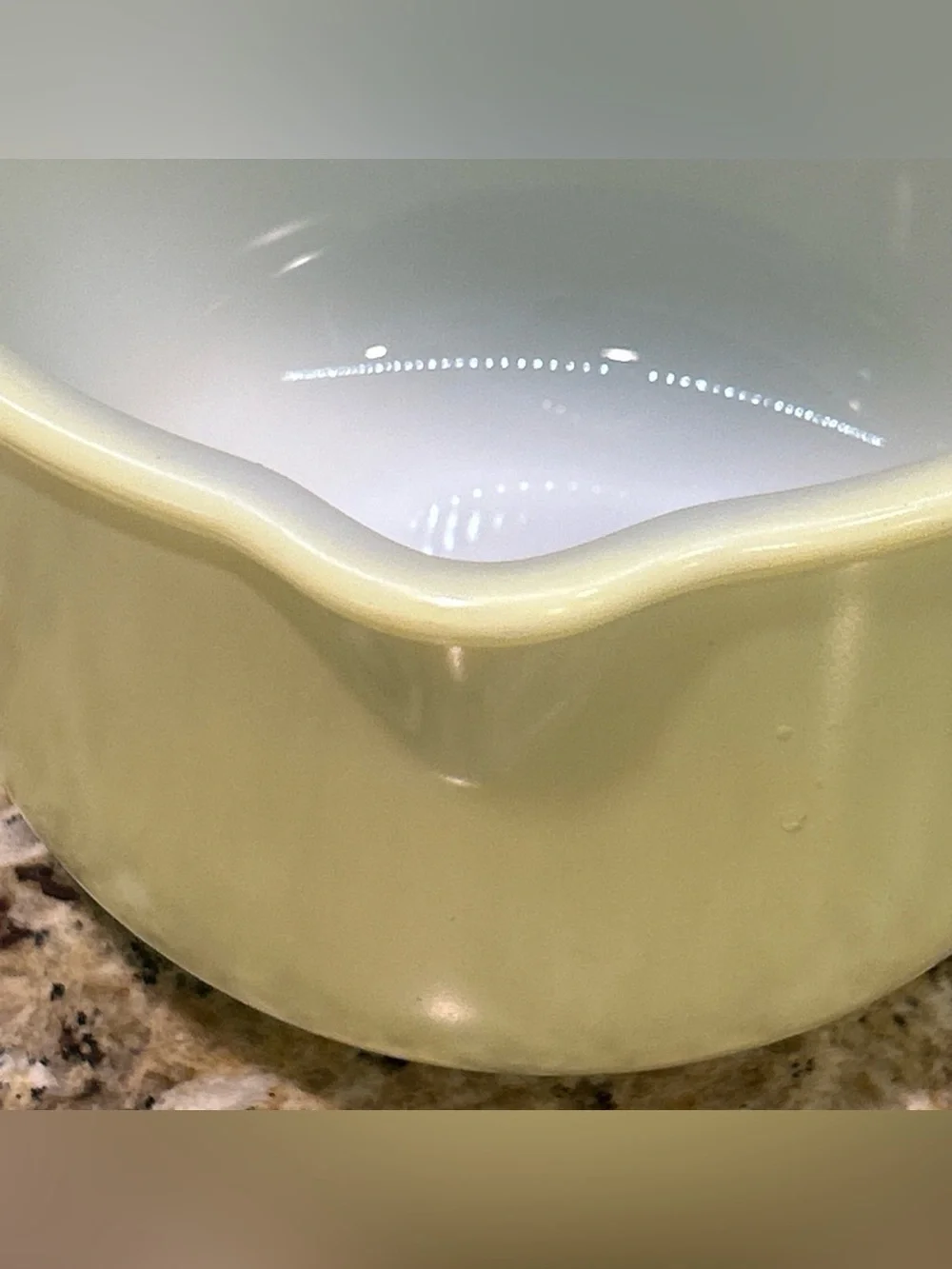 Vintage Glasbake Yellow Milk Glass Mixing Bowl  20CJ for Sunbeam Mixer HTF